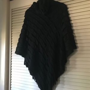 🖤 acrylic knit poncho